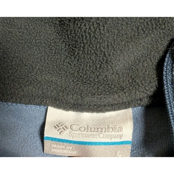 Columbia Men's 1/4 Zip Fleece Pullover Blue Gray Colorblock Large Pullover - Picture 2 of 2